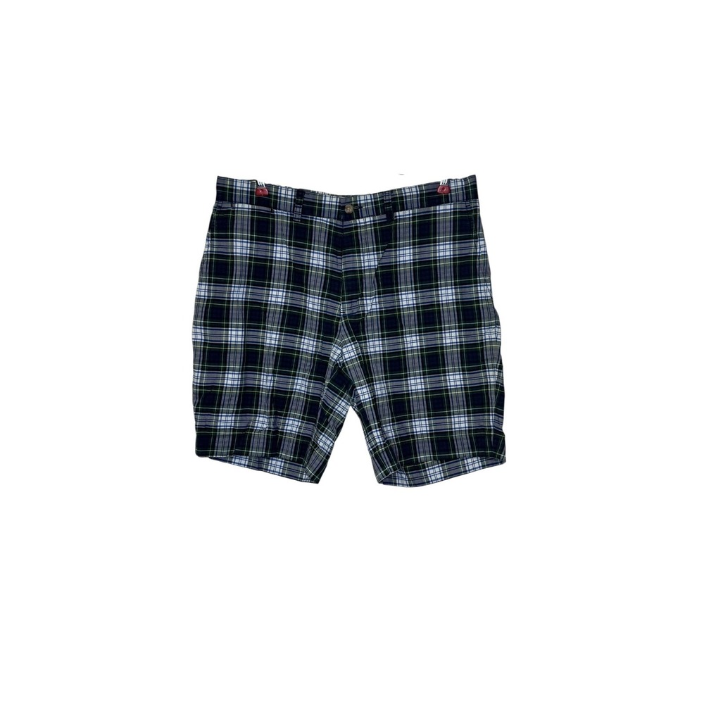 Polo Ralph Lauren Men's Short Plaid Check Chino Flat‎ Front 100% Cotton Size 34